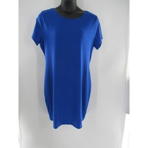 Plus Size Women's Royal Blue Dress Size 2X Short Sleeve Stretchy Workwear NEW